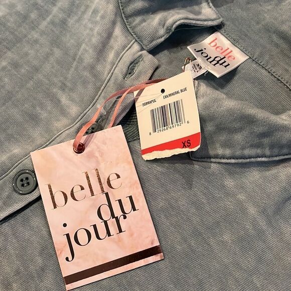 NWT Belle Du Jour Crop Collared Top - Picture 4 of 6